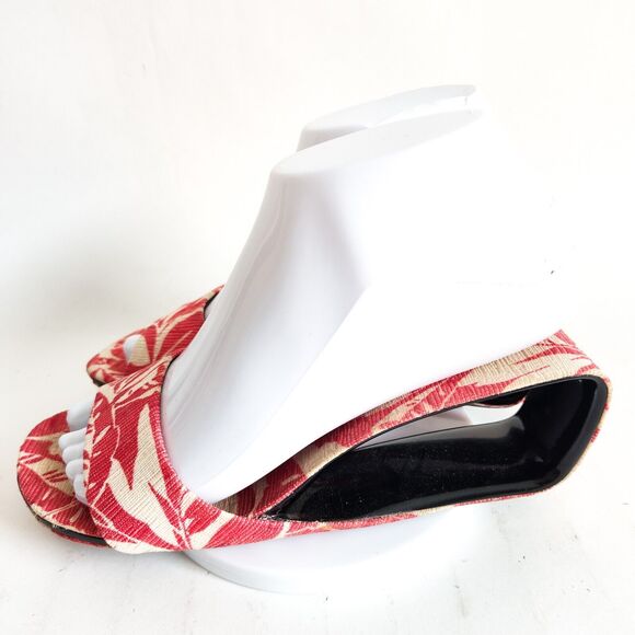 United Nude Mobius Slides Wedge Sandals Red Cream Tropical Print Size 37 / 6.5 - Picture 3 of 12